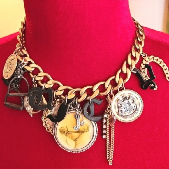 JUICY COUTURE Y2k Western Horseshoe JC Spurs Gold Chunky 16" Chain Toggle EUC LN - Picture 11 of 16